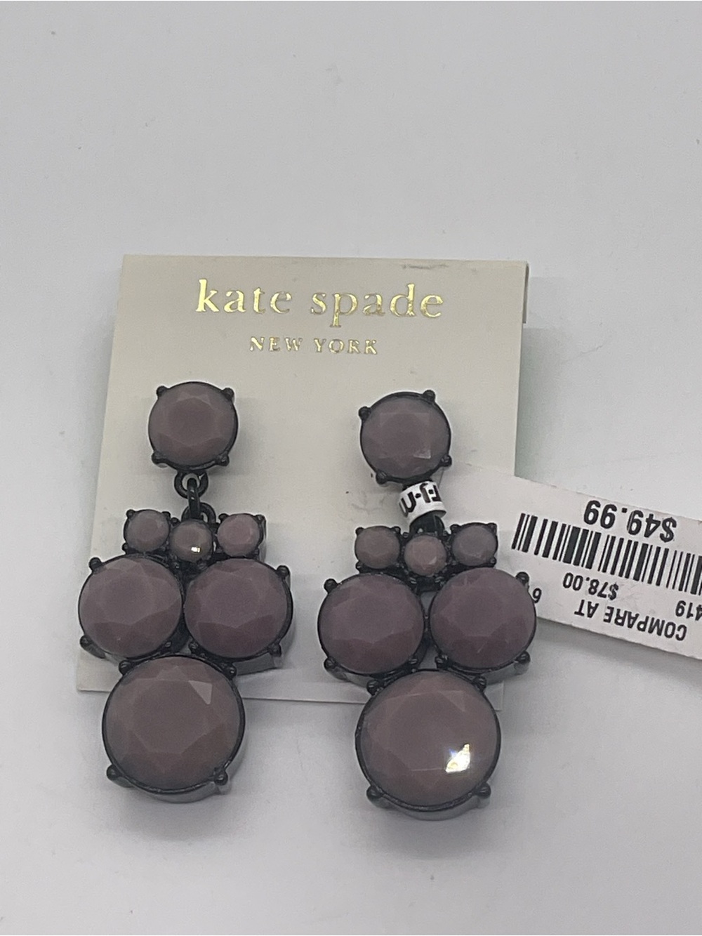 NWT Kate Spade New York Steal the Spotlight Purple Faceted Earrings